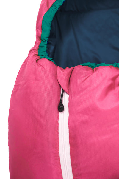 Grüezi bag Wollschlafsack Biopod Wolle Kids World Traveller Claret Red - Reißverschlussabdeckung