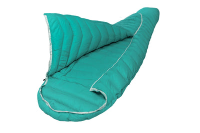 Grüezi bag Mumienschlafsack Biopod DownWool Extreme Light 175 Seitenansicht geöffnet