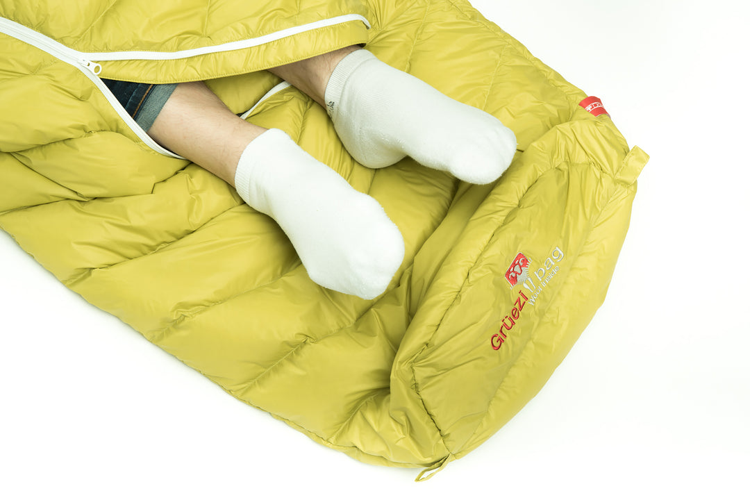 Grüezi bag Mumienschlafsack Biopod DownWool Extreme Light 185 Fußbelüftung