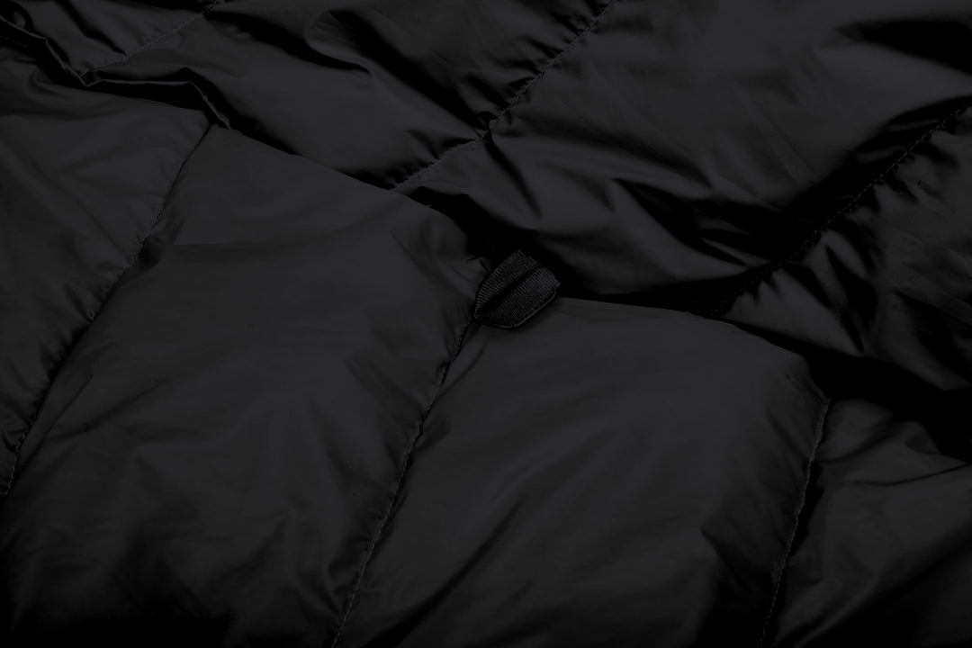 Grüezi bag Mumienschlafsack Biopod DownWool Extreme Light 185 Black Edition Feater Schlaufen