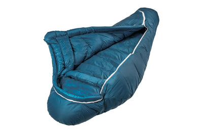 Grüezi bag Wollschlafsack Biopod DownWool Ice 175 - Schrägansicht aufgeschlagen