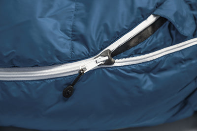 Grüezi bag Daunenschlafsack Biopod DownWool Ice 175 - Reißverschluss, der nicht einklemmt