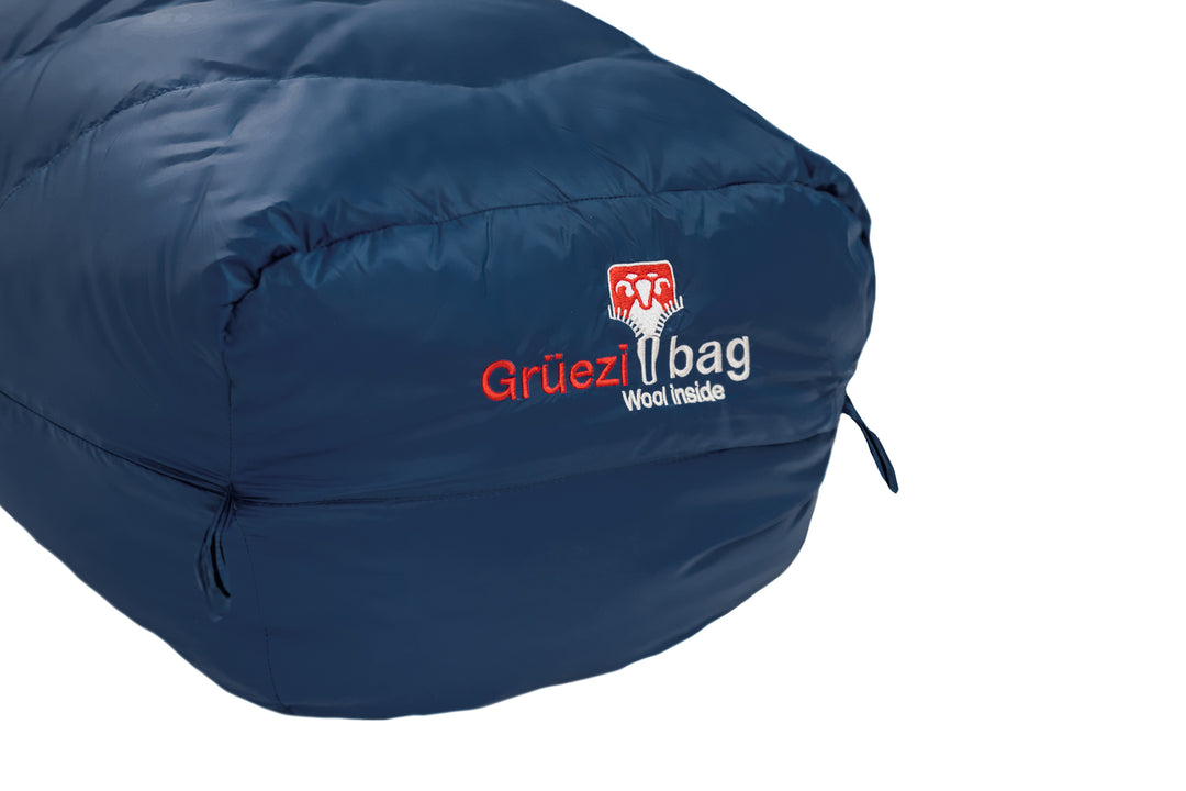 Grüezi bag Schlafsack Biopod DownWool Ice 200 - vorgeformter Fußraum