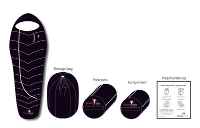Grüezi bag Biopod DownWool Ice CompostAble - kompostierbarer Schlafsack - Lieferumfang