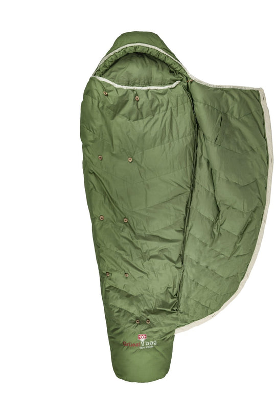 Grüezi bag Naturschlafsack Biopod DownWool Nature - aufgeschlagen