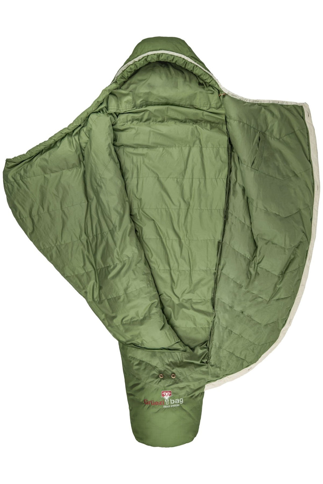 Grüezi bag Daunenschlafsack Biopod DownWool Nature - ganz aufgeschlagen
