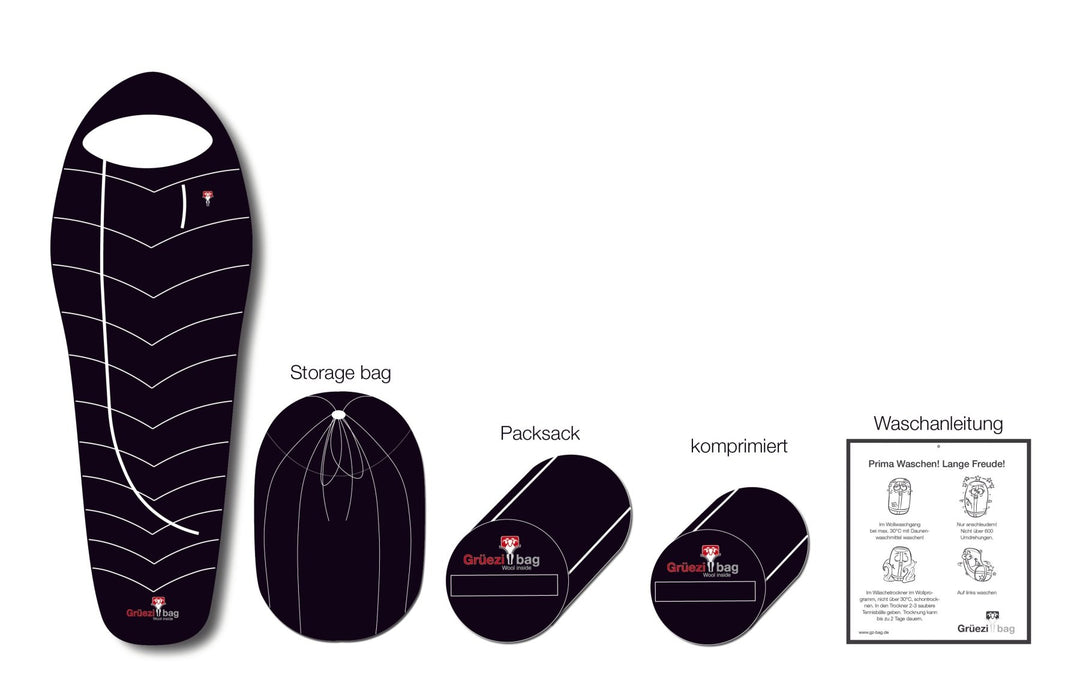 Grüezi bag Naturschlafsack Biopod DownWool Nature - Lieferumfang