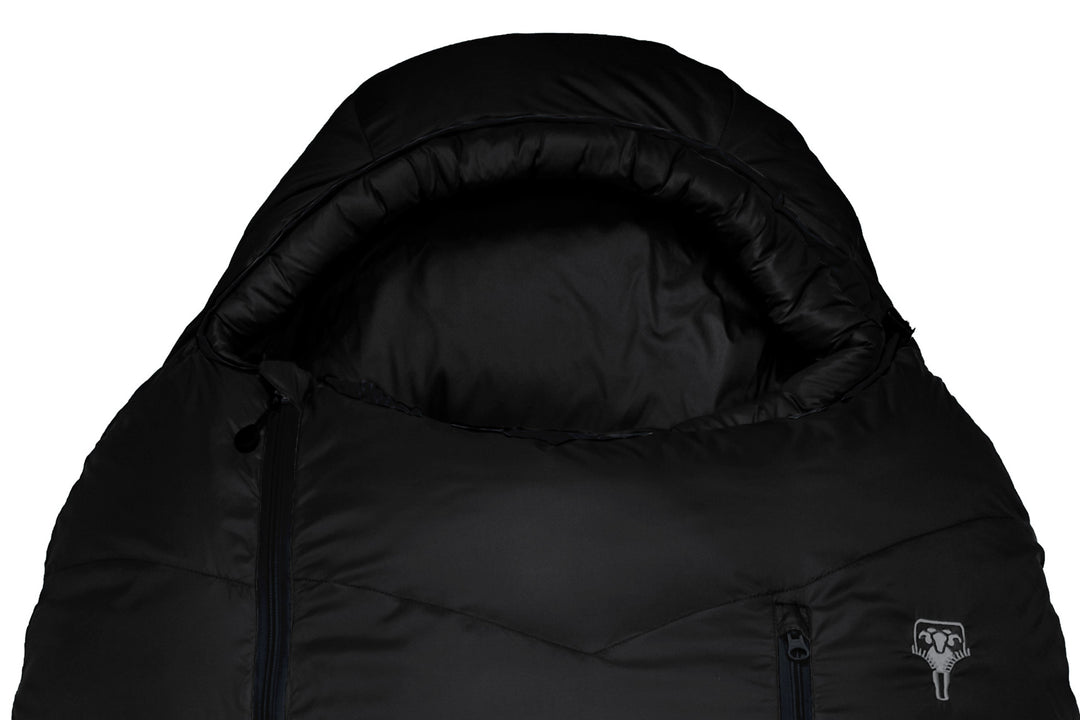 Grüezi bag Wollschlafsack Biopod DownWool Subzero 185 black edition
