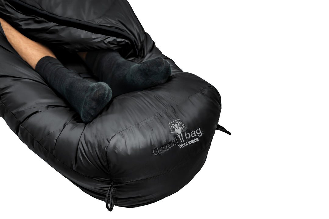 Grüezi bag Wollschlafsack Biopod DownWool Subzero 185 black edition
