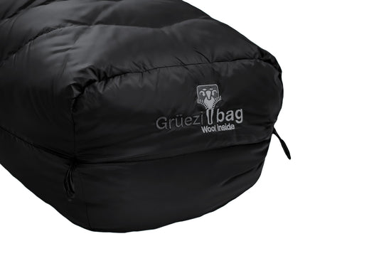 Grüezi bag Wollschlafsack Biopod DownWool Subzero 185 black edition