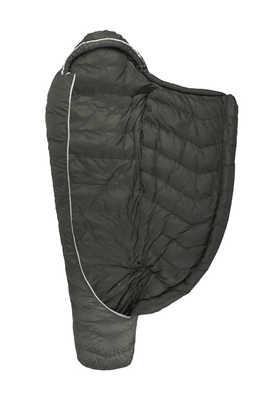 Grüezi bag Mumienschlafsack Biopod DownWool Summer 185 - aufgeschlagen