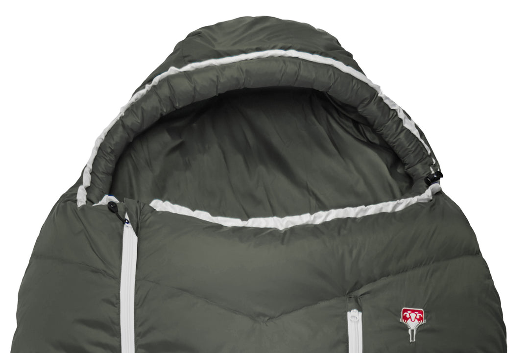 Grüezi bag Mumienschlafsack Biopod DownWool Summer 185 - anpassbare Kapuze