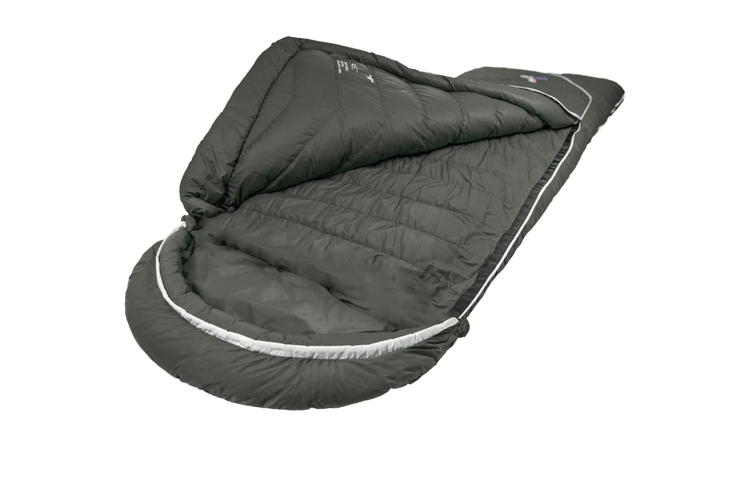 Grüezi bag Daunenschlafsack Biopod DownWool Summer Comfort - Schrägansicht aufgeschlagen