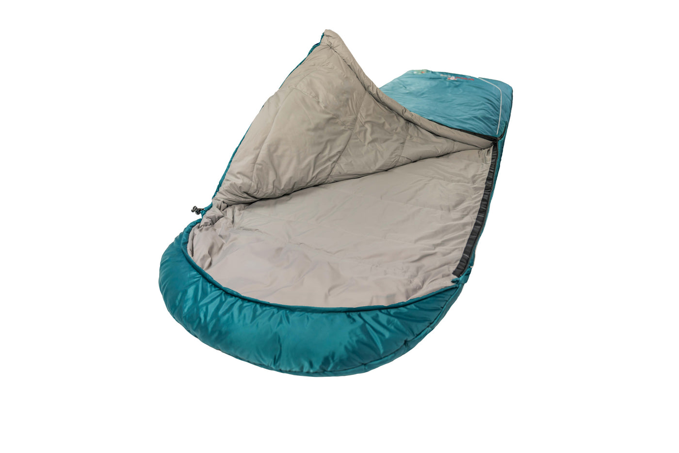 Grüezi bag Komfortschlafsack Biopod Wolle Goas Comfort - Schrägansicht aufgeschlagen
