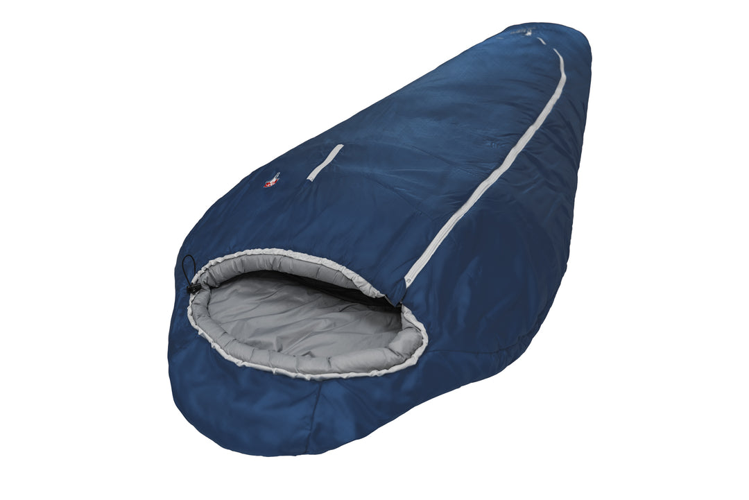 Grüezi bag Mumienschlafsack Biopod Wolle Zero Night Blue - Schrägansicht