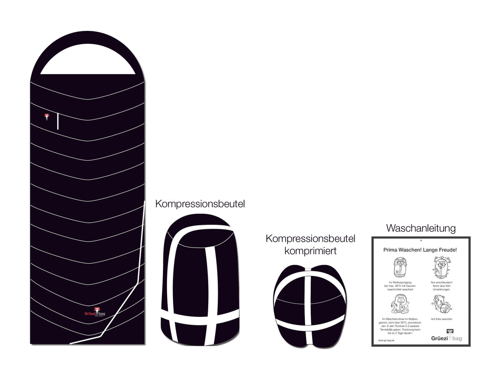 Grüezi bag Schlafsackwarmer - Lieferumfang