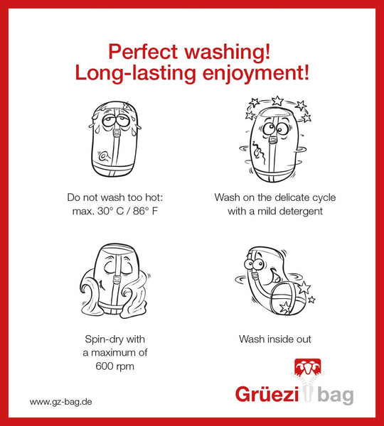 Grüezi bag Schlafsackwarmer Youth - Washing instructions
