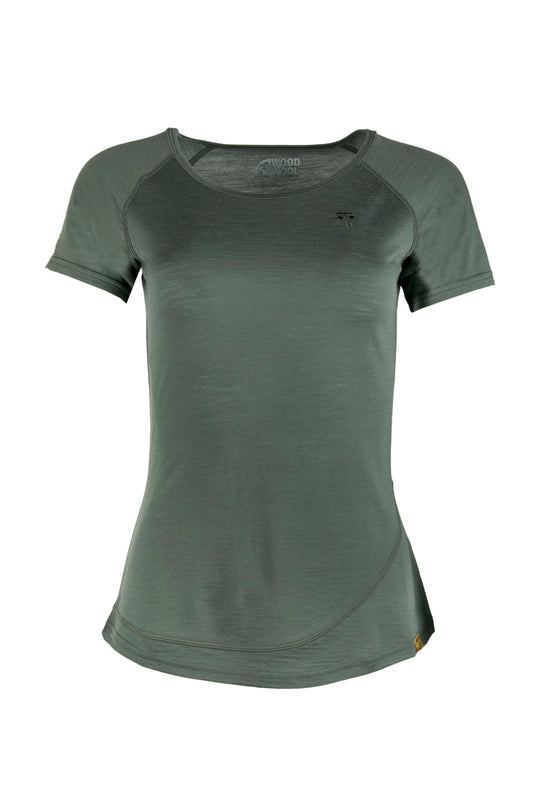 T-shirt Lady Burnham en laine de bois | Baie verte